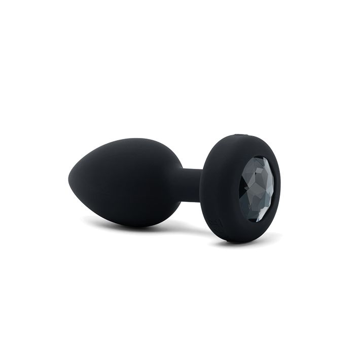 CB - X - b - Vibe Silicone Vibrating Black Diamond Jewel Butt Plug - Two Sizes