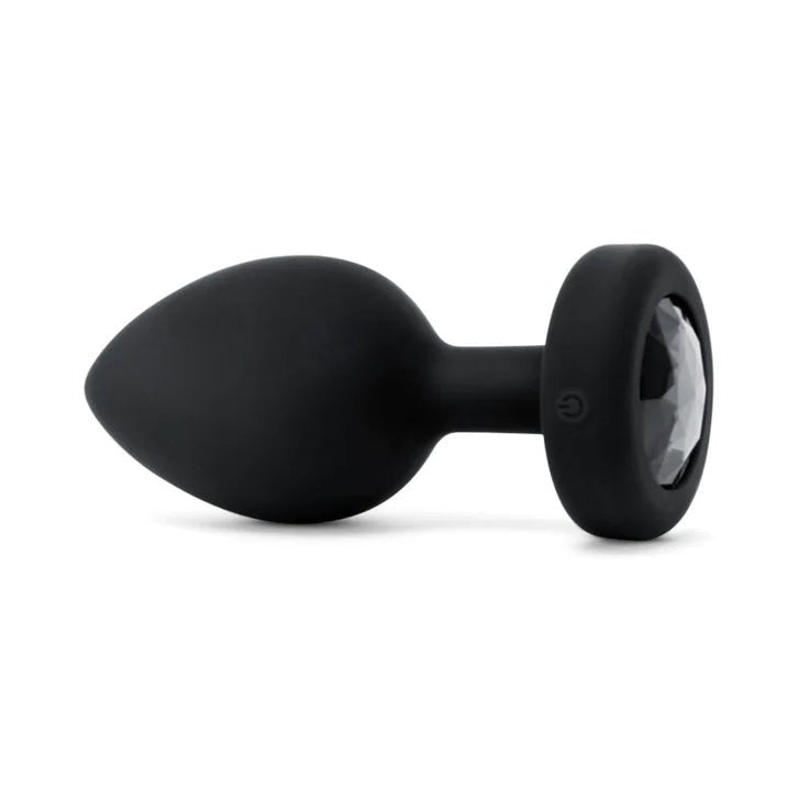 b-Vibe Silicone Vibrating Black Diamond Jewel Butt Plug - Two Sizes