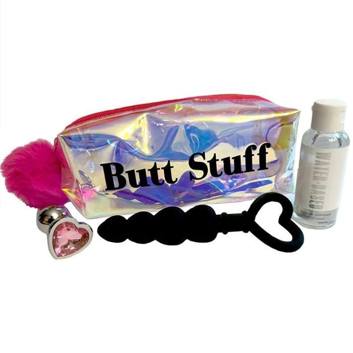 CB - X - Butt Stuff Holographic Pouch with 3 - Piece Anal Play Kit