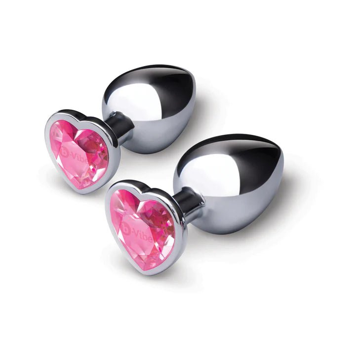 CB - X - b - Vibe Pink Jewel Metal Training Anal Plug Set