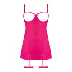 CB - X - Magic Silk Pink Kink Cupless Babydoll, Harness Panty, and Garters