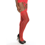 CB - X - Coquette Plus Size Sheer Red Thigh High Stockings - XL