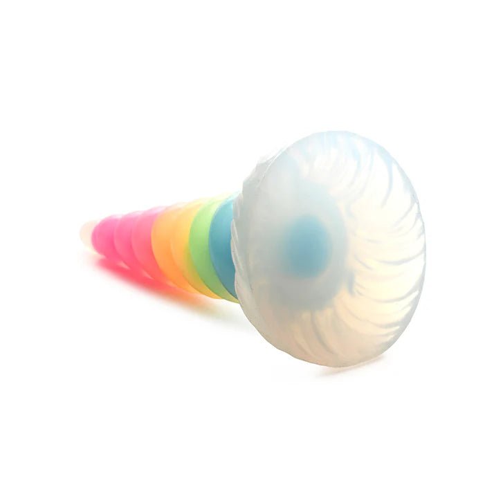 CB - X - Creature Cocks Rainbow Unicorn Glow - in - the - Dark Silicone Dildo