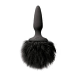 CB - X - NS Novelties Bunny Tails Mini Fur Silicone Butt Plug - Black