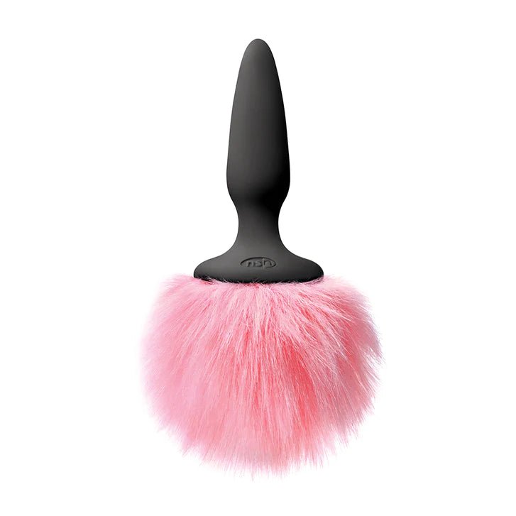 NS Novelties Bunny Tails Mini Silicone Butt Plug - Pink