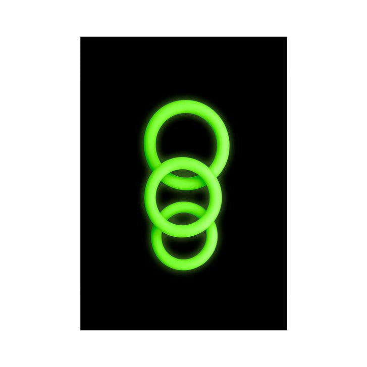 CB - X - Ouch! Glow in the Dark 3 - Piece Silicone Cock ring Set