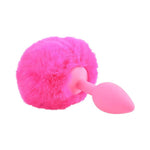 CB - X - Pipedream Bunny Tail Silicone Butt Plug 5" - Neon Pink