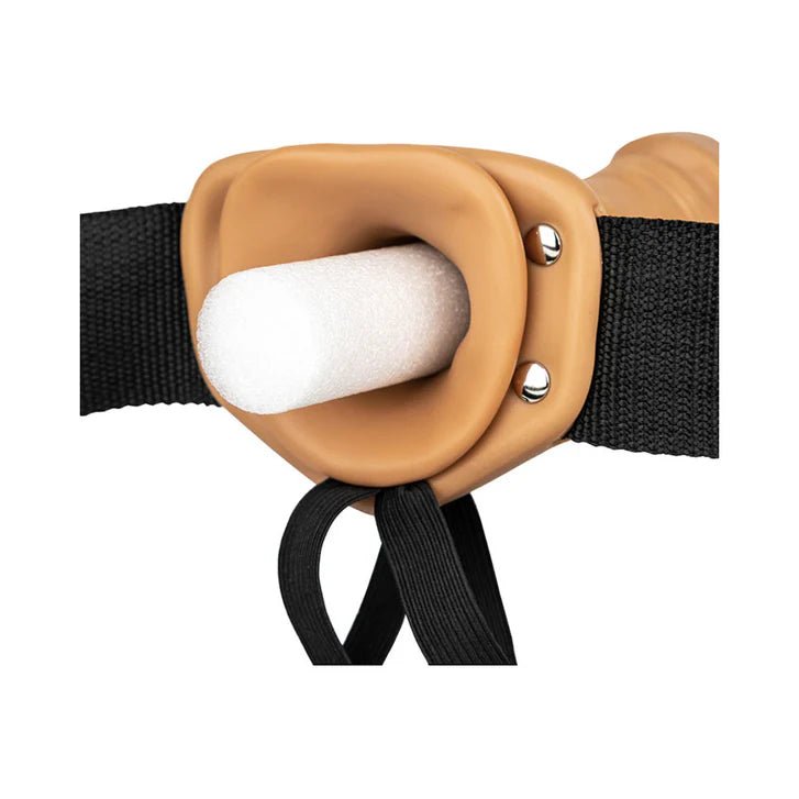 CB - X - RealRock Realistic 6" Vibrating Hollow Strap - On Harness with Dildo