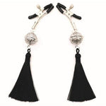 CB - X - Sexy AF Black Tassel Alligator - Style Nipple Clamps
