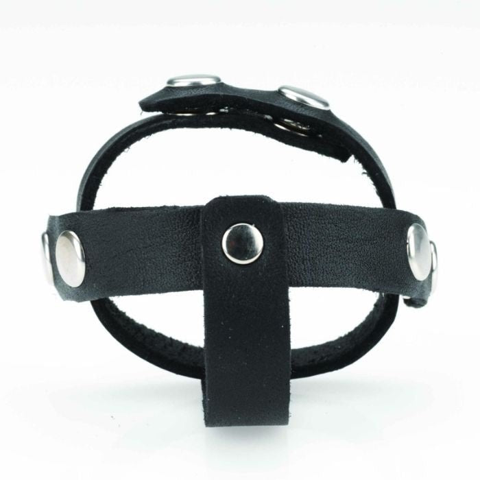 CB - X - Spartacus T - Style Adjustable Black Leather Cock and Ball Splitter