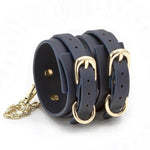 CB - X - Bondage Couture Blue Vegan Leather Ankle Cuffs