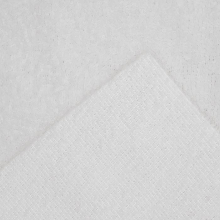 close up showing fabric details of white microfiber cloth