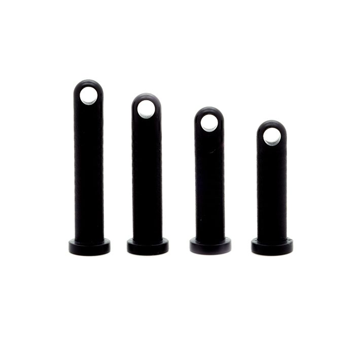 set of 4 black locking pins in 4 sizes