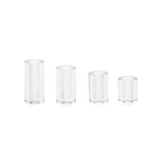set of four clear spacers in four sizes