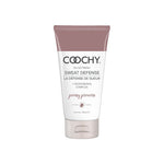 Coochy Intimate Sweat Defense Lotion squeeze bottle with black and mauve text.