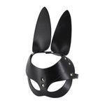 half face vegan leather bunny mask with metal details