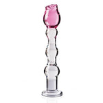CB - X - Icicles No. 12 Beaded Glass 7.75" Rose Dildo