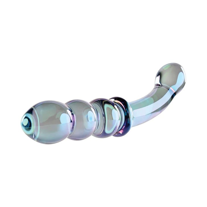 Lustrous Galaxy Iridescent Dual-Ended Glass Dildo by Gender X