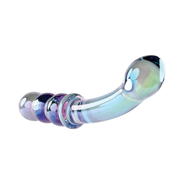 Lustrous Galaxy Iridescent Dual-Ended Glass Dildo by Gender X