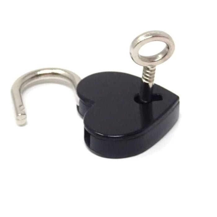 Mini Heart Padlock - Black