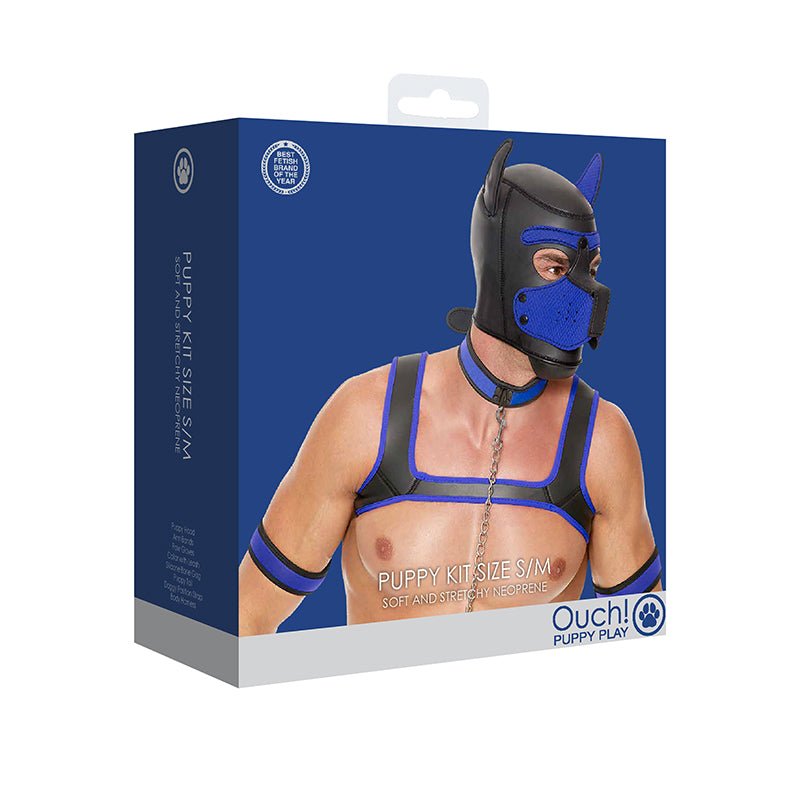 package images of ouch 8 piece neoprene kinky puppy play kit in blue