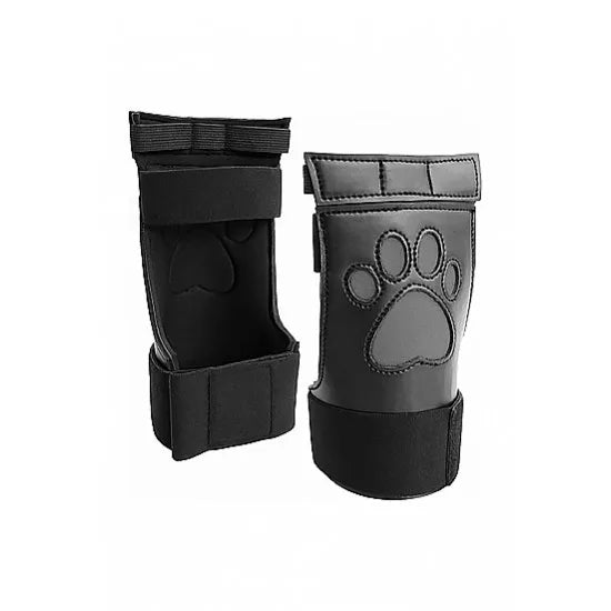 black with grey paw cutout puppy gloves