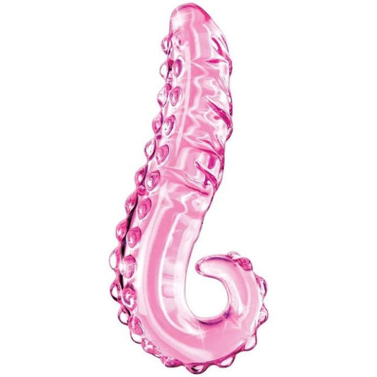 Pink Glass Textured Tentacle Dildo