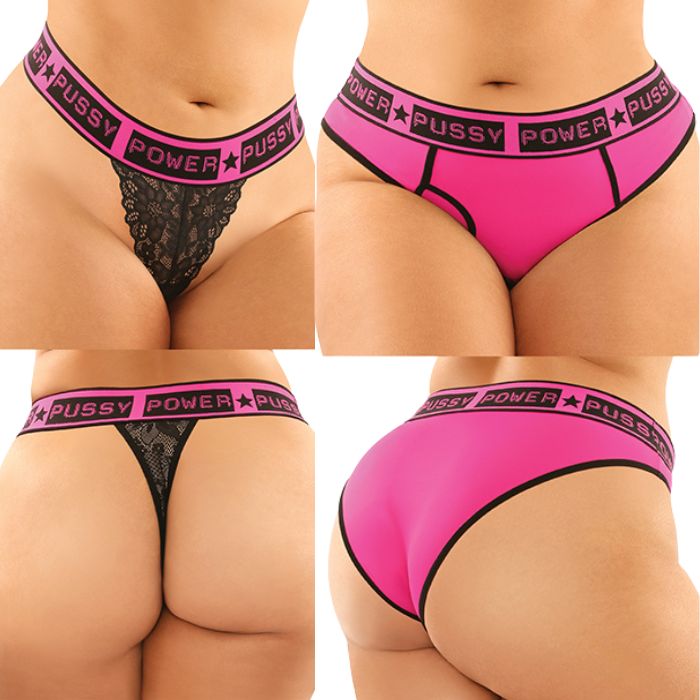 Vibes Hot Pink Pussy Power Panties - 2 pack