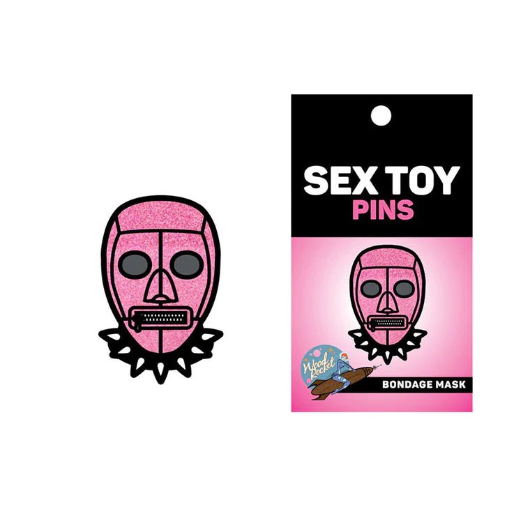 CB - X - Wood Rocket Pink Bondage Hood Enamel Pin