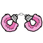 CB - X - Wood Rocket Pink Fuzzy Handcuffs Enamel Pin