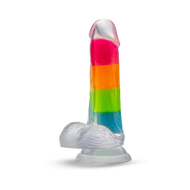 CB - X - Neo Elite Glow - in - the - Dark 6.5" Rainbow Rave Silicone Dildo