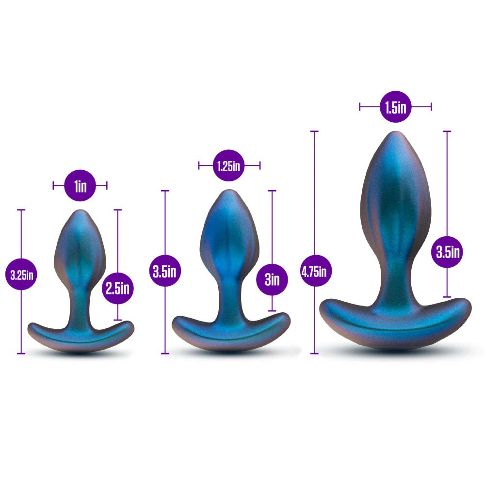 Anal Adventures Cosmos 3-Piece Silicone Anal Training Butt Plug Set