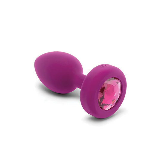 b-Vibe Silicone Vibrating Pink Ruby Jewel Butt Plug S/M