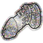 multi colored glitter cb-6000 chastity cage with CB-X logo