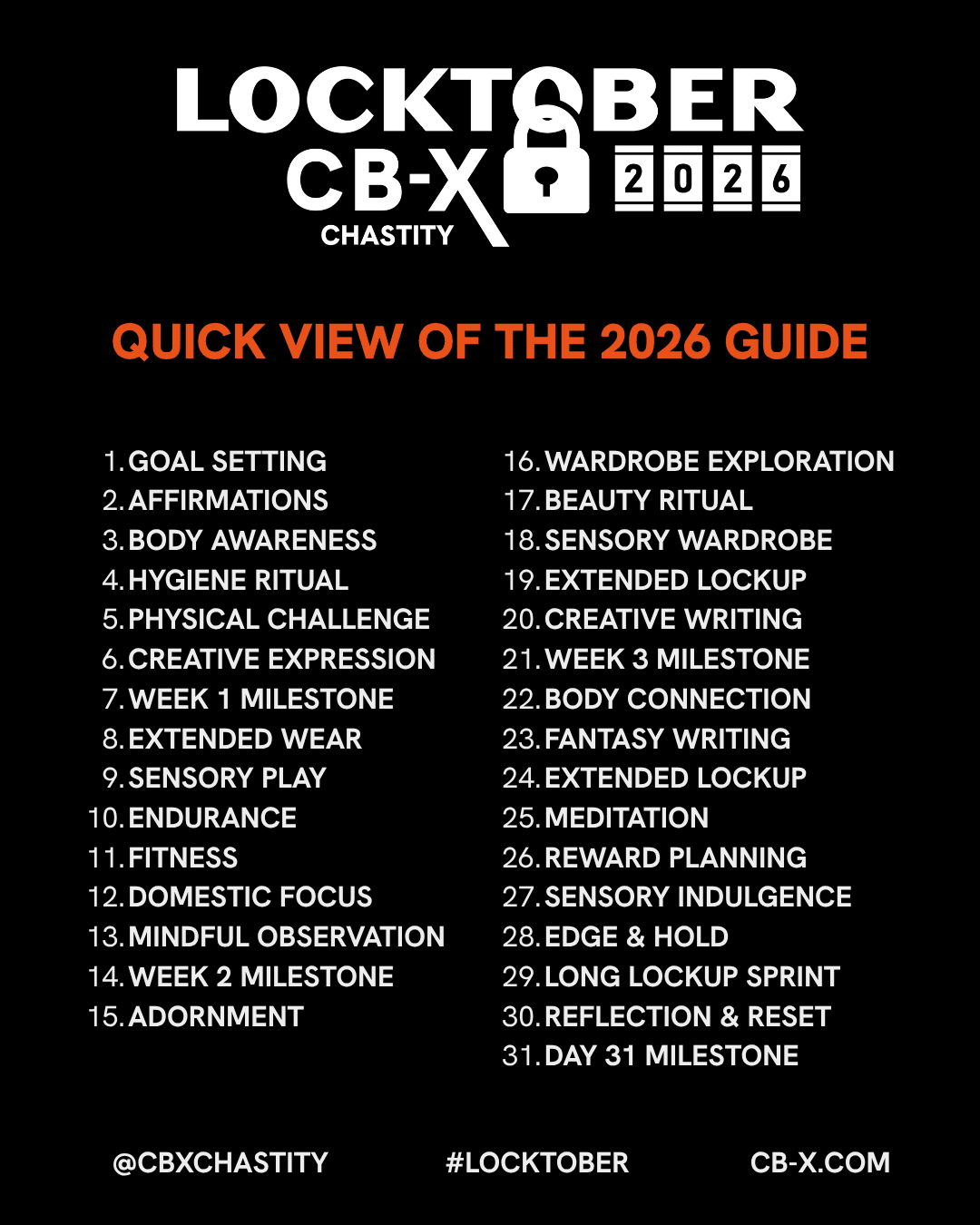 CB-X - CB-X Locktober Guide 2026