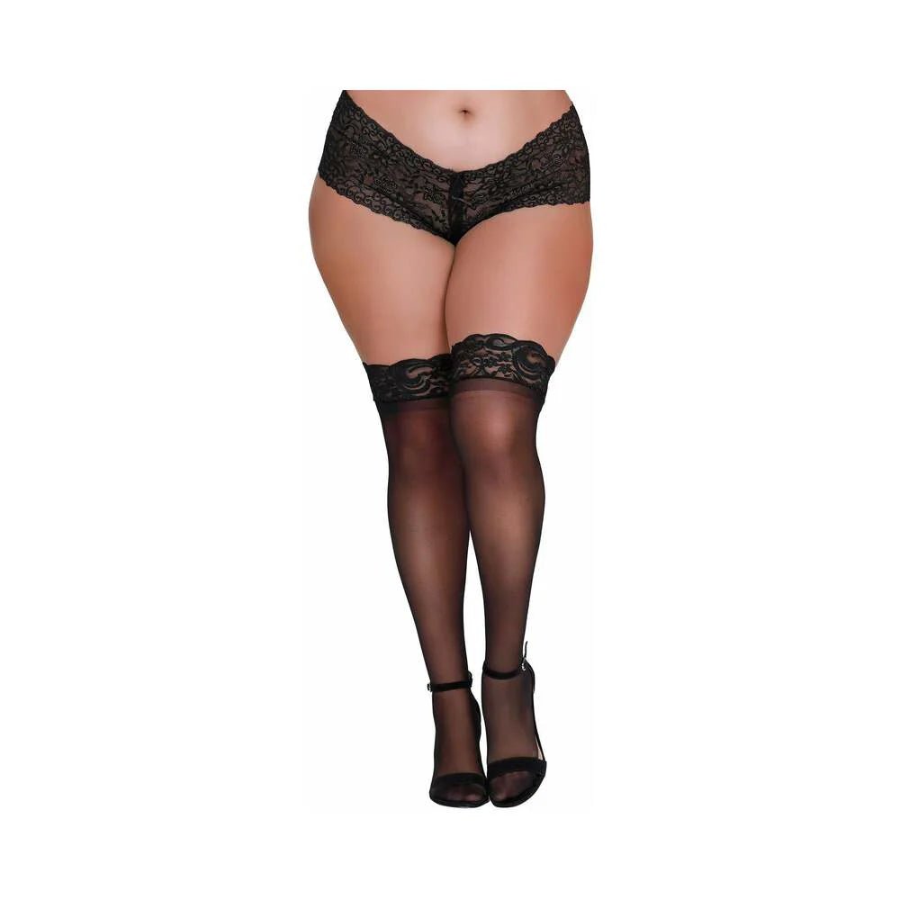 CB - X - Dreamgirl Plus Size Sheer Thigh - High Stockings
