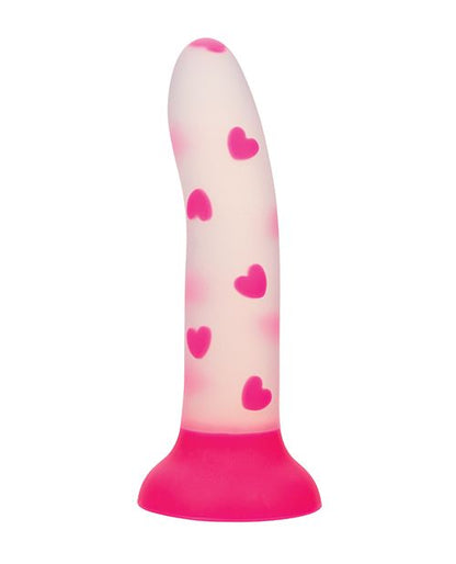 CB - X - Glow Stick Pink Heart 6.5" Suction Cup Glow - in - the - Dark Dildo