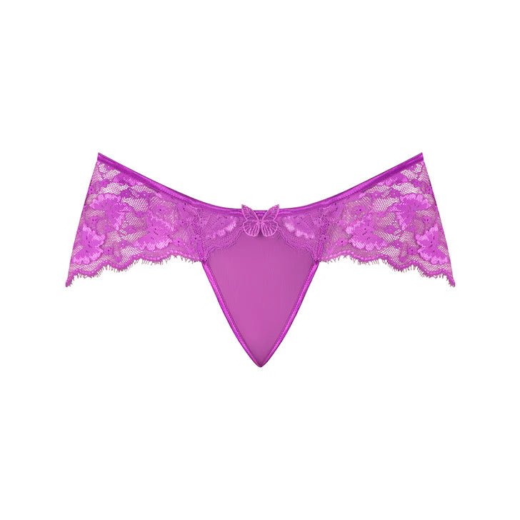 CB - X - Magic Silk Butterfly Fantasies Neon Purple Glow - in - the - Dark Boy Short