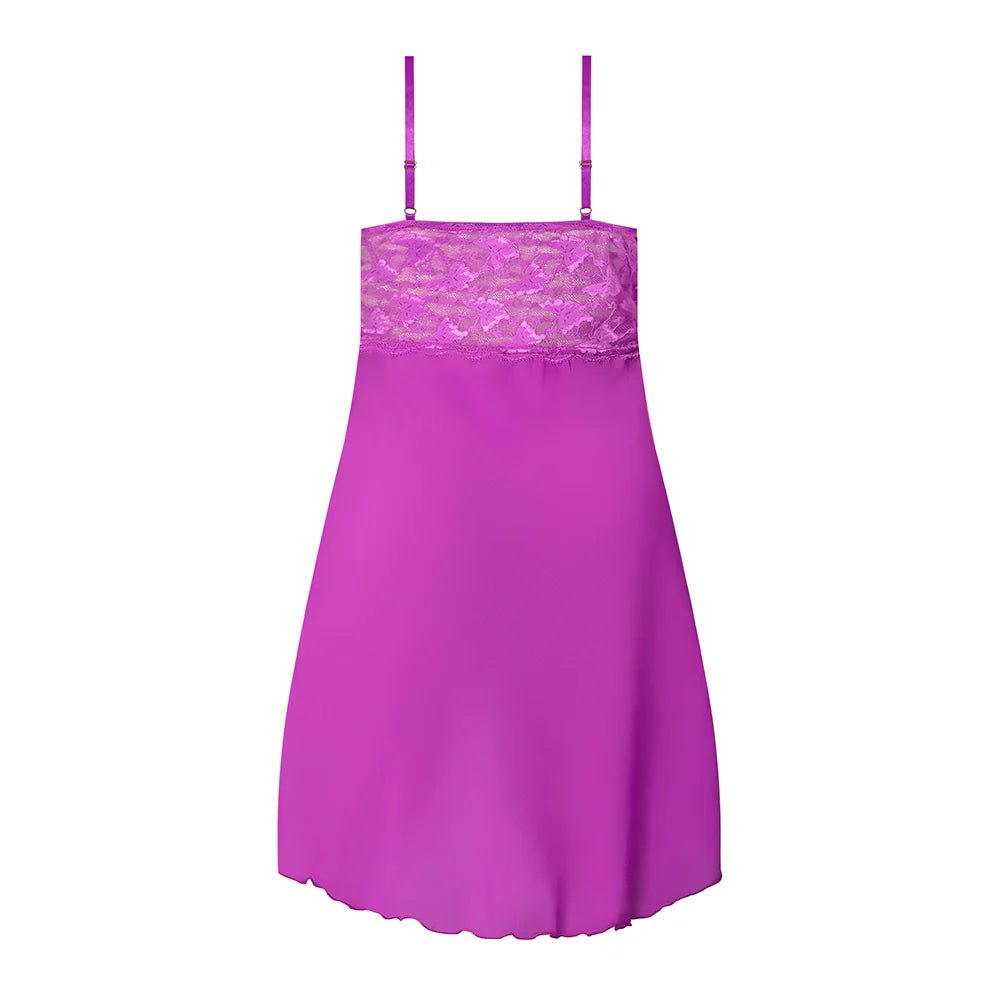 CB - X - Magic Silk Butterfly Fantasies Neon Purple Gown & Thong Set