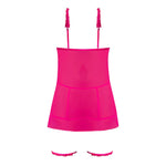 CB - X - Magic Silk Pink Kink Cupless Babydoll, Harness Panty, and Garters