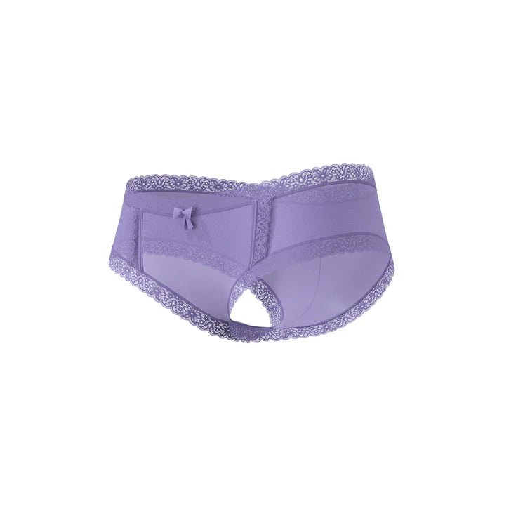 CB - X - Magic Silk Sheer Passion Cheeky Hipster Boy Short Queen - Purple
