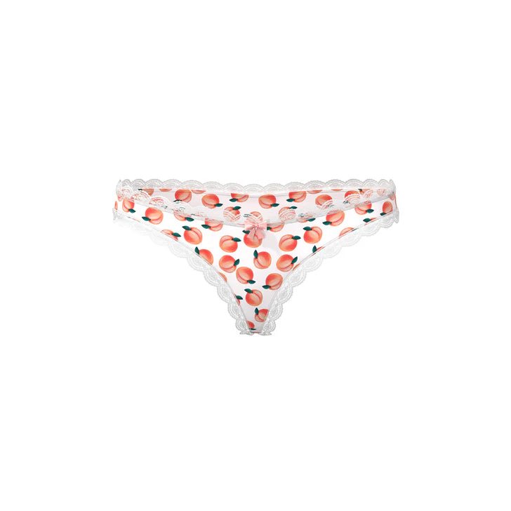 CB - X - Magic Silk Sweet Treats Peach Print Crotchless Thong Panties