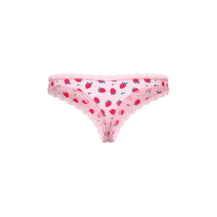 CB - X - Magic Silk Sweet Treats Strawberry Print Crotchless Thong Panties