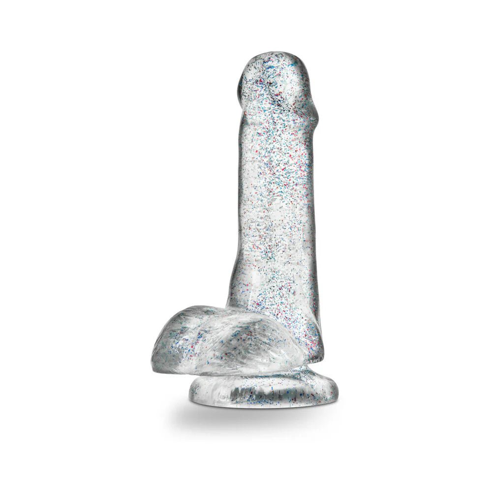 CB - X - Naturally Yours 6 inch Clear Sparkling Glitter Realistic Dildo with Balls