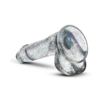 CB - X - Naturally Yours 6 inch Clear Sparkling Glitter Realistic Dildo with Balls