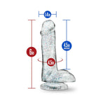 CB - X - Naturally Yours 6 inch Clear Sparkling Glitter Realistic Dildo with Balls