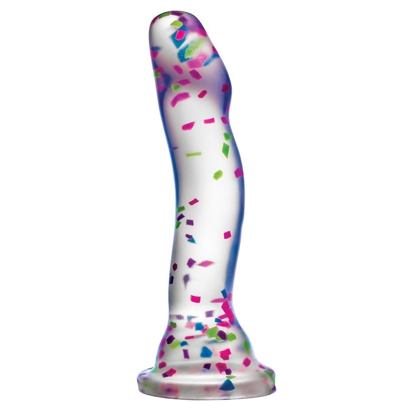 CB - X - Neo Elite Glow - in - the - Dark Hanky Panky 7.5" Confetti Silicone Dildo