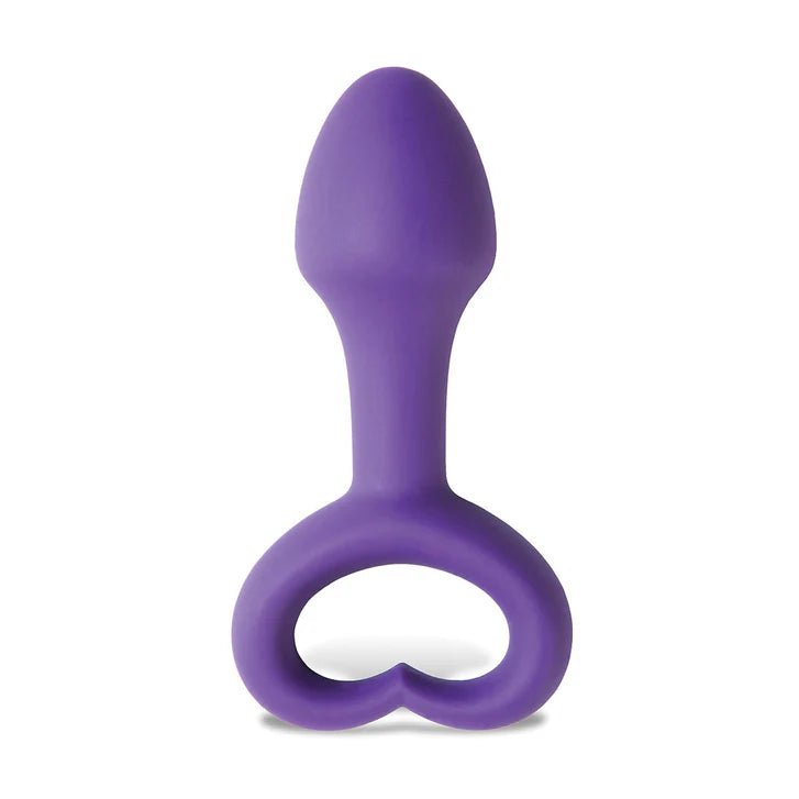 CB - X - OhMiBod LoveLife Explore 3.5" Purple Heart Silicone Butt Plug