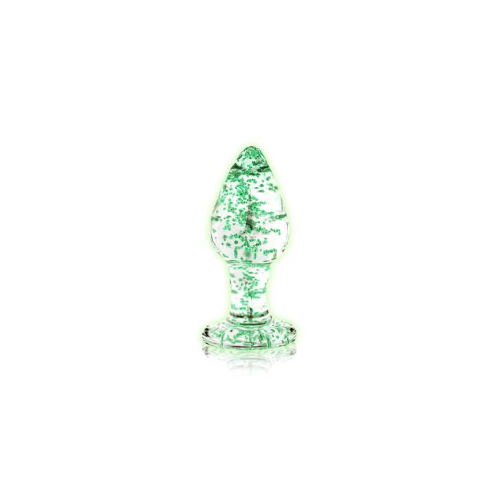 CB - X - Ouch! Glow - in - the - Dark Glass Anal Plugs