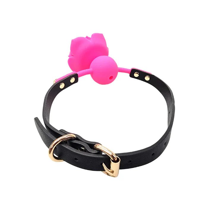 CB-X - Ple'sur Hot Pink Flower Breathable Silicone Gag